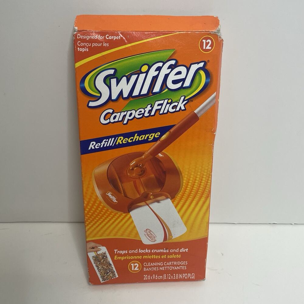 Swiffer CarpetFlick Refill Box of 12 Cleaning Cartridges Discontinued - Open Box